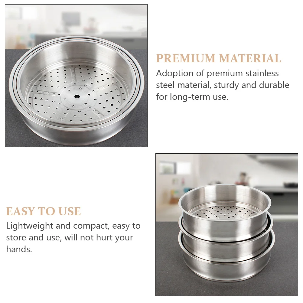 

Stainless Steel Steamer 32CM Multi function Food Basket for Buns Rice Eggs Potatoes Fish Seafood Corn Kitchen Accessory