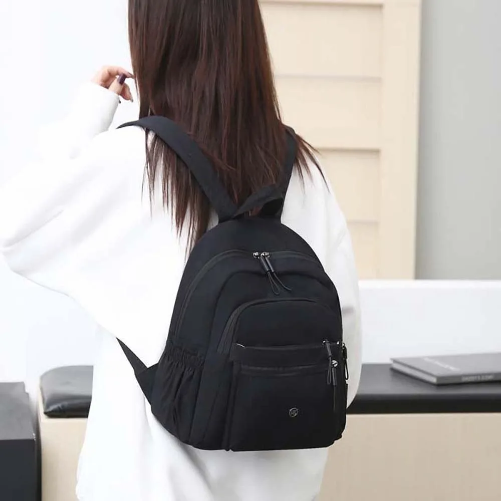 

Large Capacity Oxford Cloth Backpack Anti-Splash Water Solid Color Casual Daypack Adjustable Lightweight Shoulder Pouch Work