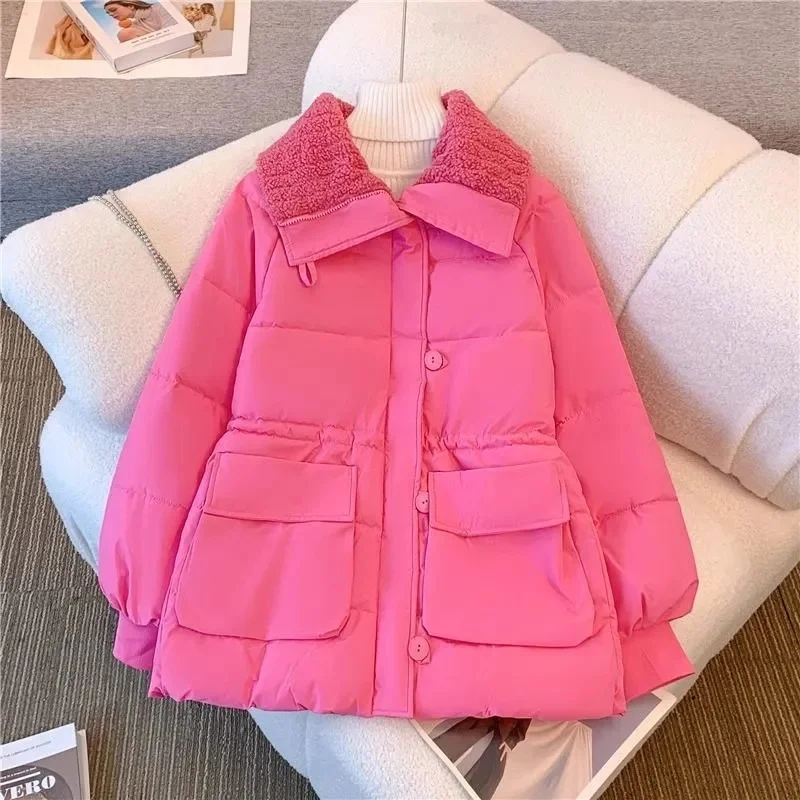 Winter Women\'s Jackets Loose Thicken Jacket Button Up Solid Warm Bread Clothing For Women Puffer Jackets Autumn Cardigan Coat