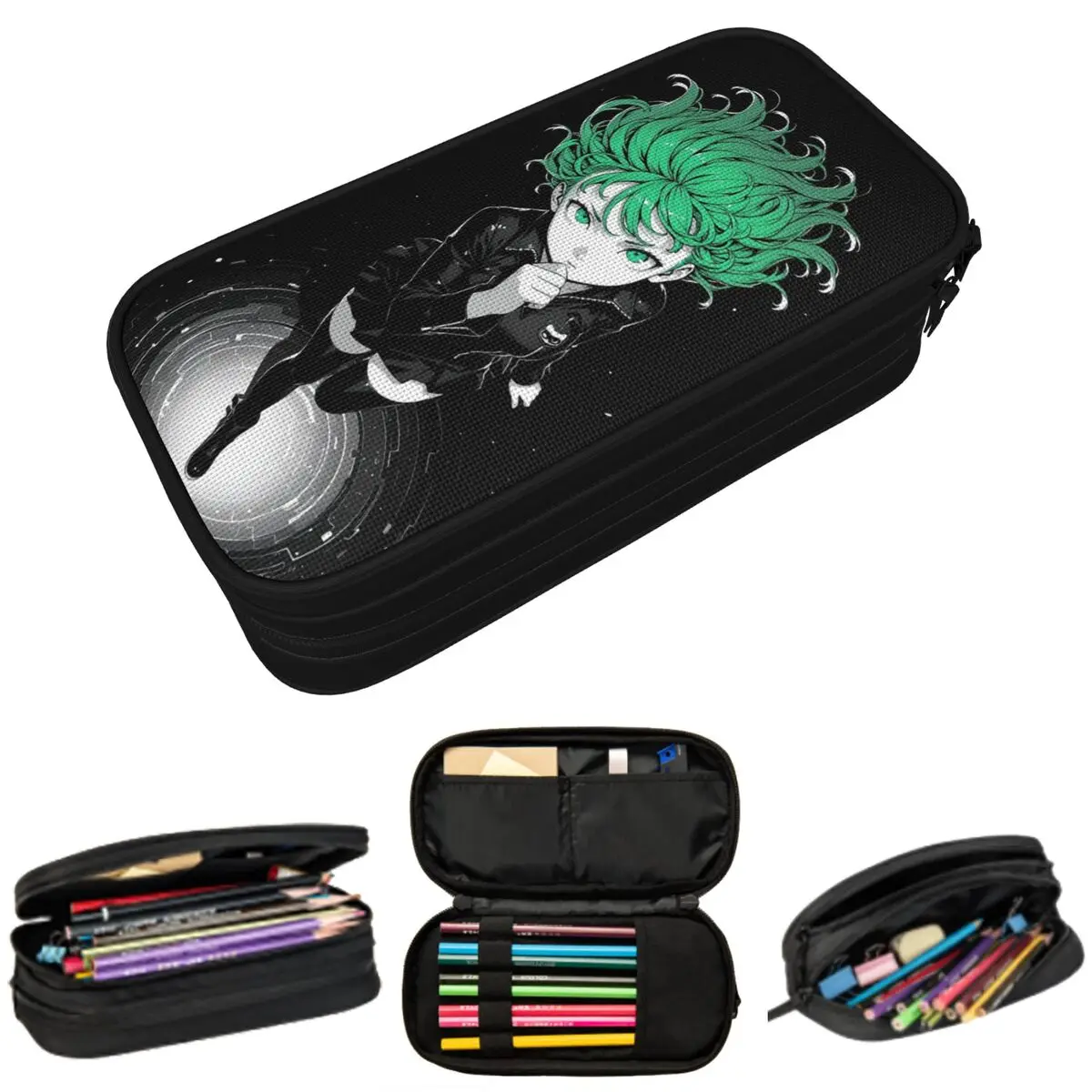 Tatsumaki One Punch Man Anime Pencil Case for Boys Girls School Pen Box Pencil Bag Stationery Supplies Pen Holder Bag
