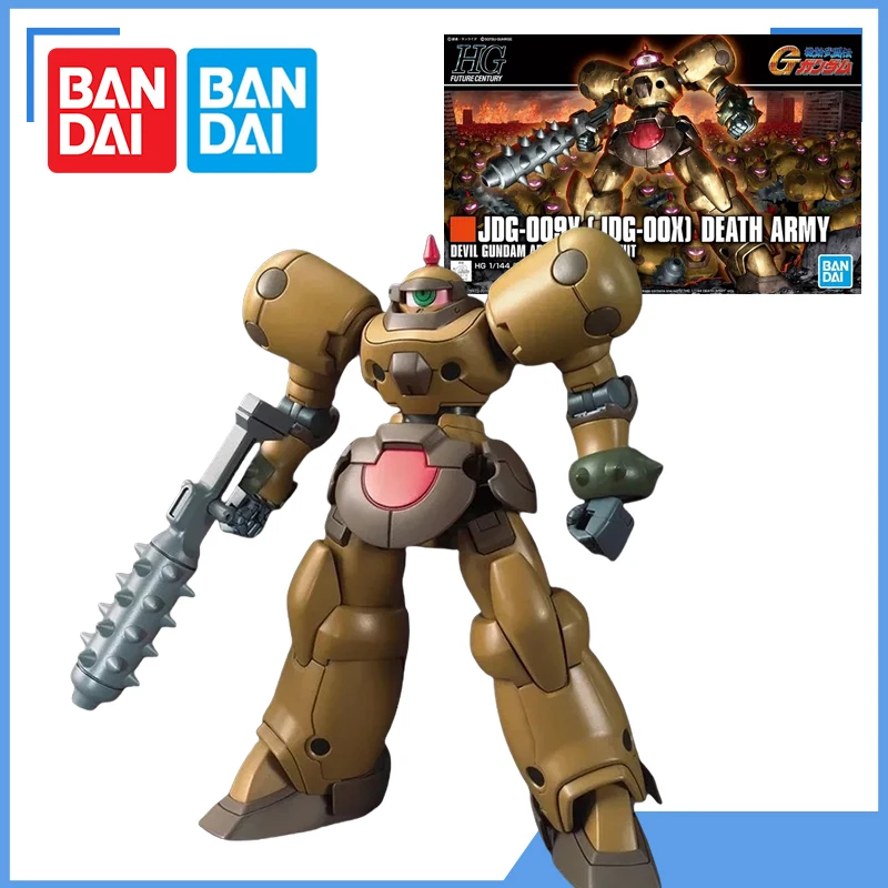 Bandai Original Gundam Model Kit Anime Figure HG 1/144 JDG-009X DEATH ARMY Action Figures Toys Collectible Gifts for Children