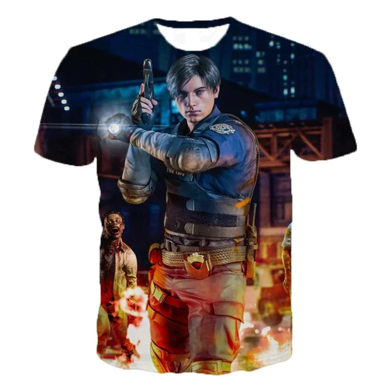

Мужские футболки с принтом Horror Game Resident Evil 3, модная 3D футболка с коротким рукавом Y2k, уличная одежда большого размера, трендовая футболка, верхняя одежда