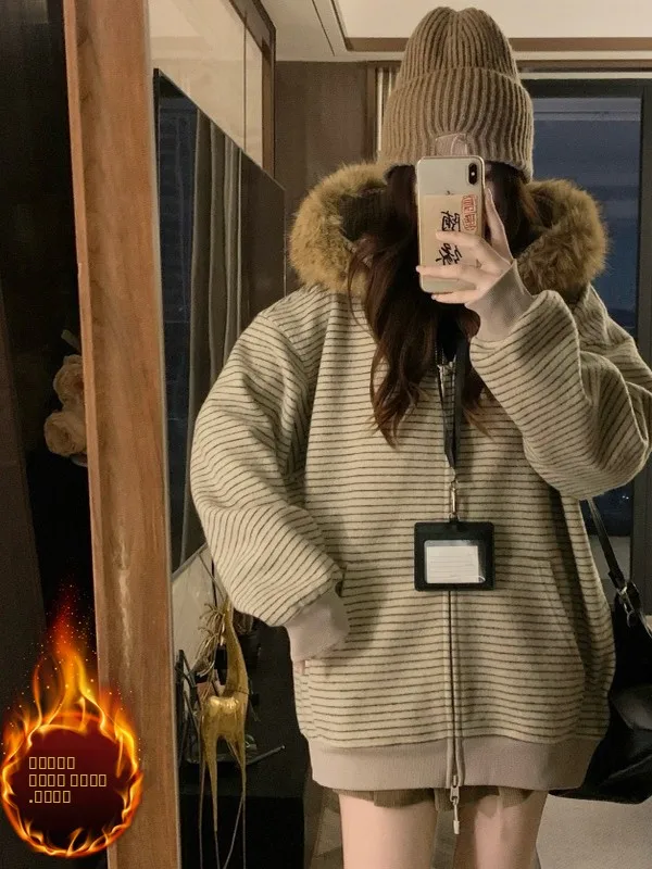 

Утепленное зимнее пальто большого размера с капюшоном и воротником из искусственного меха, повседневная верхняя одежда для женщин