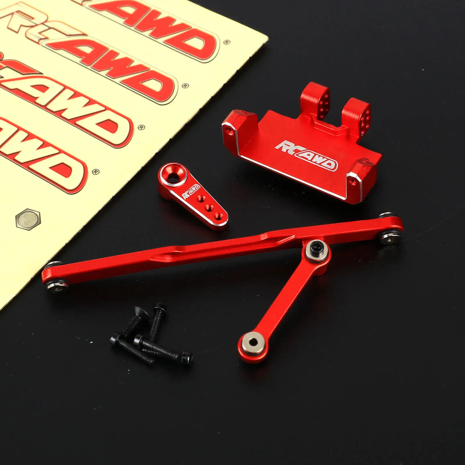 RCAWD Servo Mount Bracket Servo Arm and Steering Links for Axial 1/24 SCX24 AXI90081 AXI00001 AXI00002 AXI00005 Upgrades Parts
