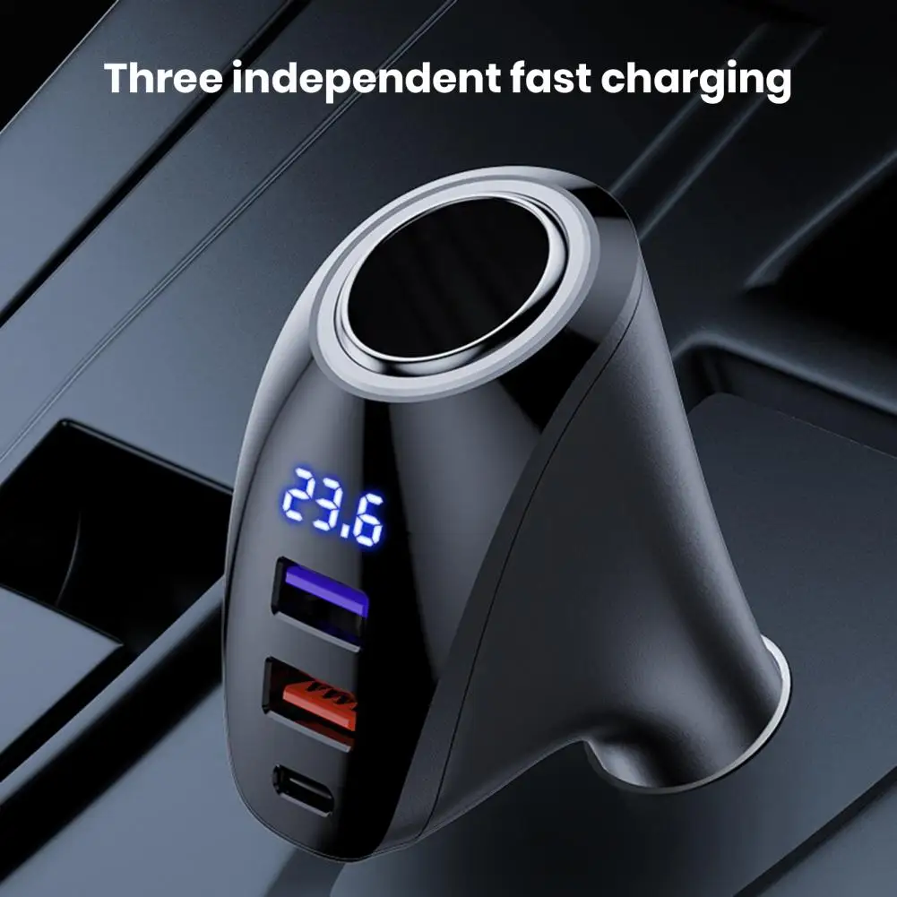 3-In-1 USB PD Car Charger Universal 12-24V Automotive Phone Charging Adapter Multiple Ports High-speed Charging Car Charger