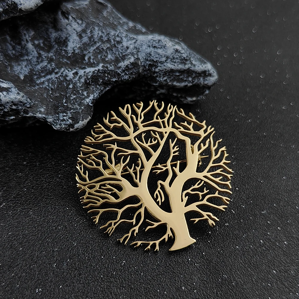 Personalized Tree Of Life Brooches Stainless Steel Custom Family Tree Pins Ladies Brooch Custom Unique Gift