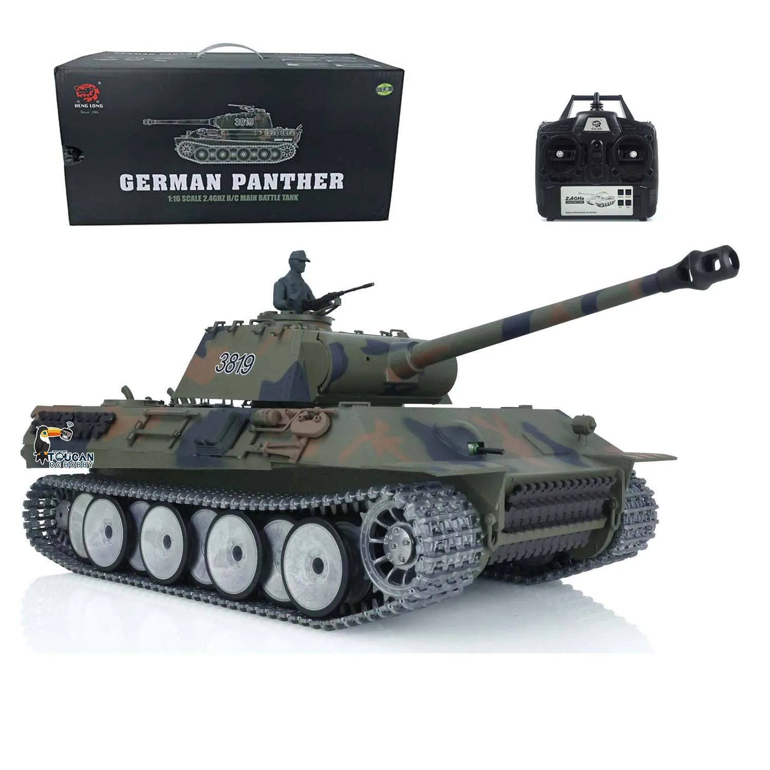 

HENG LONG 1/16 7,0 Индивидуальный Ver Panther V RTR RC Tank 3819 Металлические гусеницы Колеса Подшипники Весенние армейские игрушки BB Стрельба TH17291