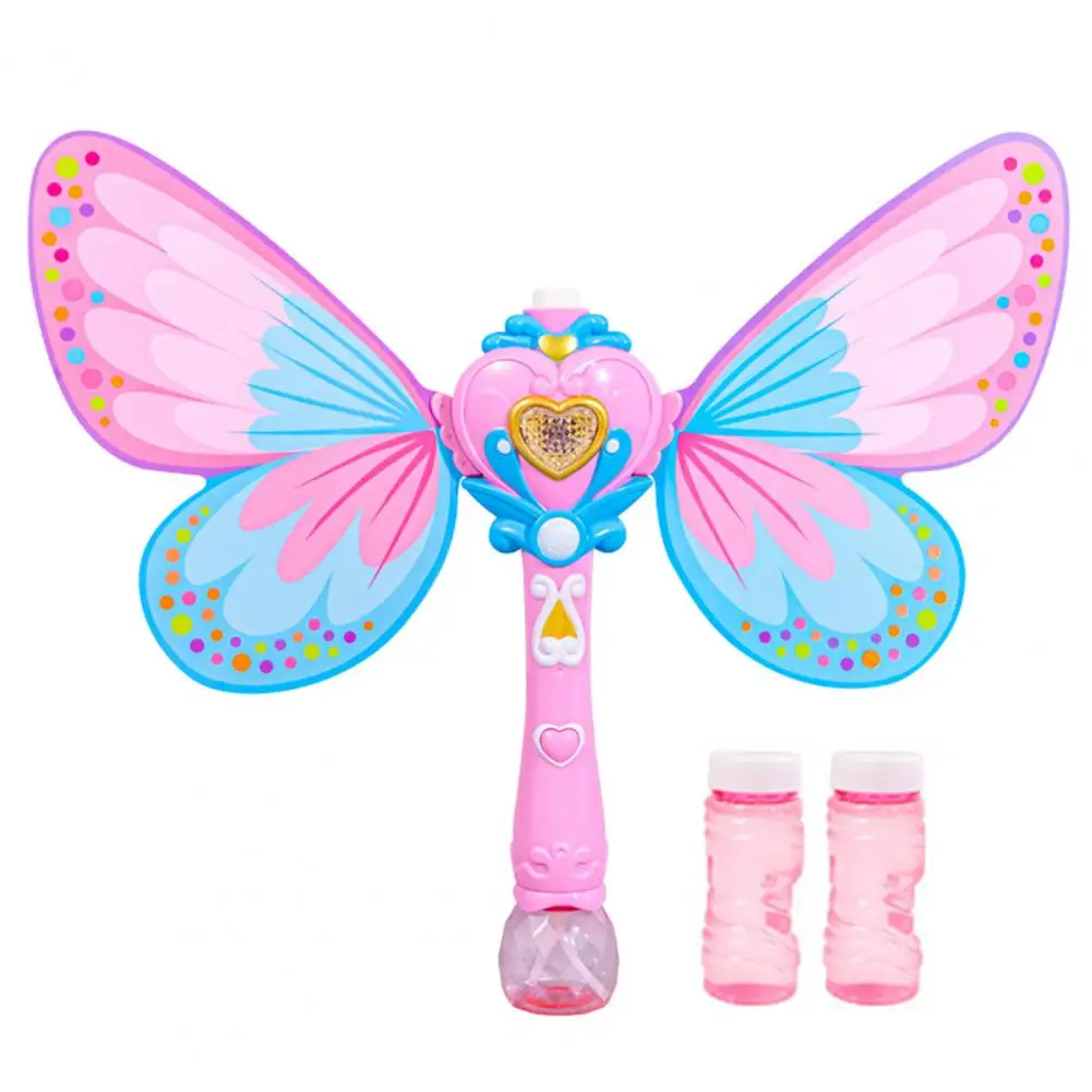 Portable Bubble Blower Smooth Surface Butterfly Shape Bubble Stick Funny Butterfly Design Bubble Wand Girl Toy