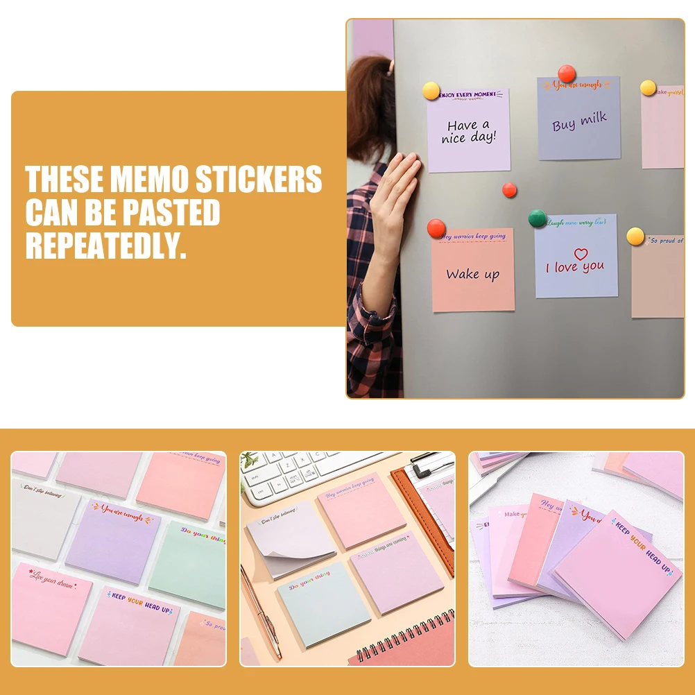 

Colored 12 Books Notepad Memo Tabs Pads Practical Stickers Self adhesive Work School Smooth Writing Multi use