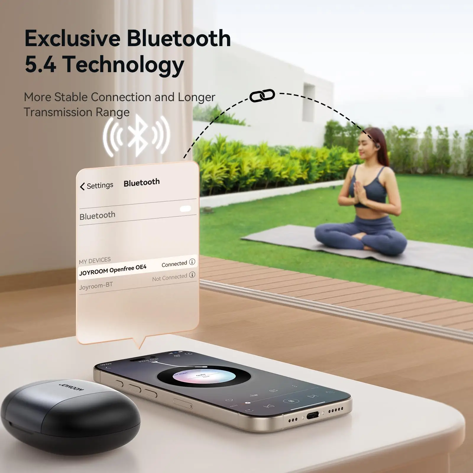 JR-OE4 سماعة أذن وشاحن لاسلكي حقيقي مفتوح الأذن، سماعة رأس بلوتوث 5.4 معلقة على الأذن IPX4 سماعة أذن رياضية مقاومة للماء استمتع بالموسيقى