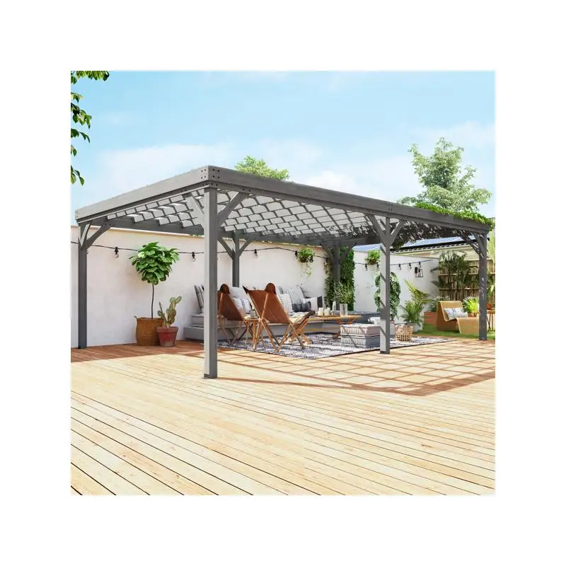 

Wooden Pavilion with Seating Area for Outdoor Relaxation and Enjoyment