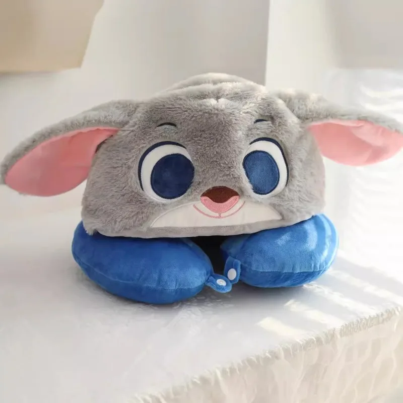 Disney Zootopia Judy Hopps Kawaii Cloak Cute Cartoon Anime Nick Wilde Hooded U-Shaped Pillow Office Nap Pillow Gifts for Girl