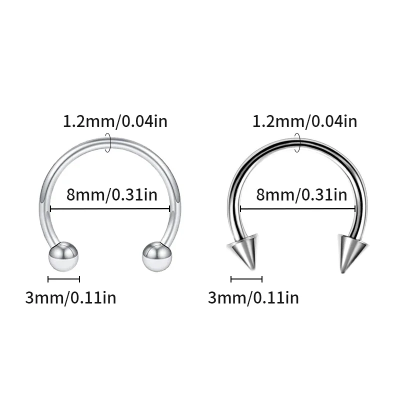 36PC Stainless Steel Horseshoe Septum Piercing Lot