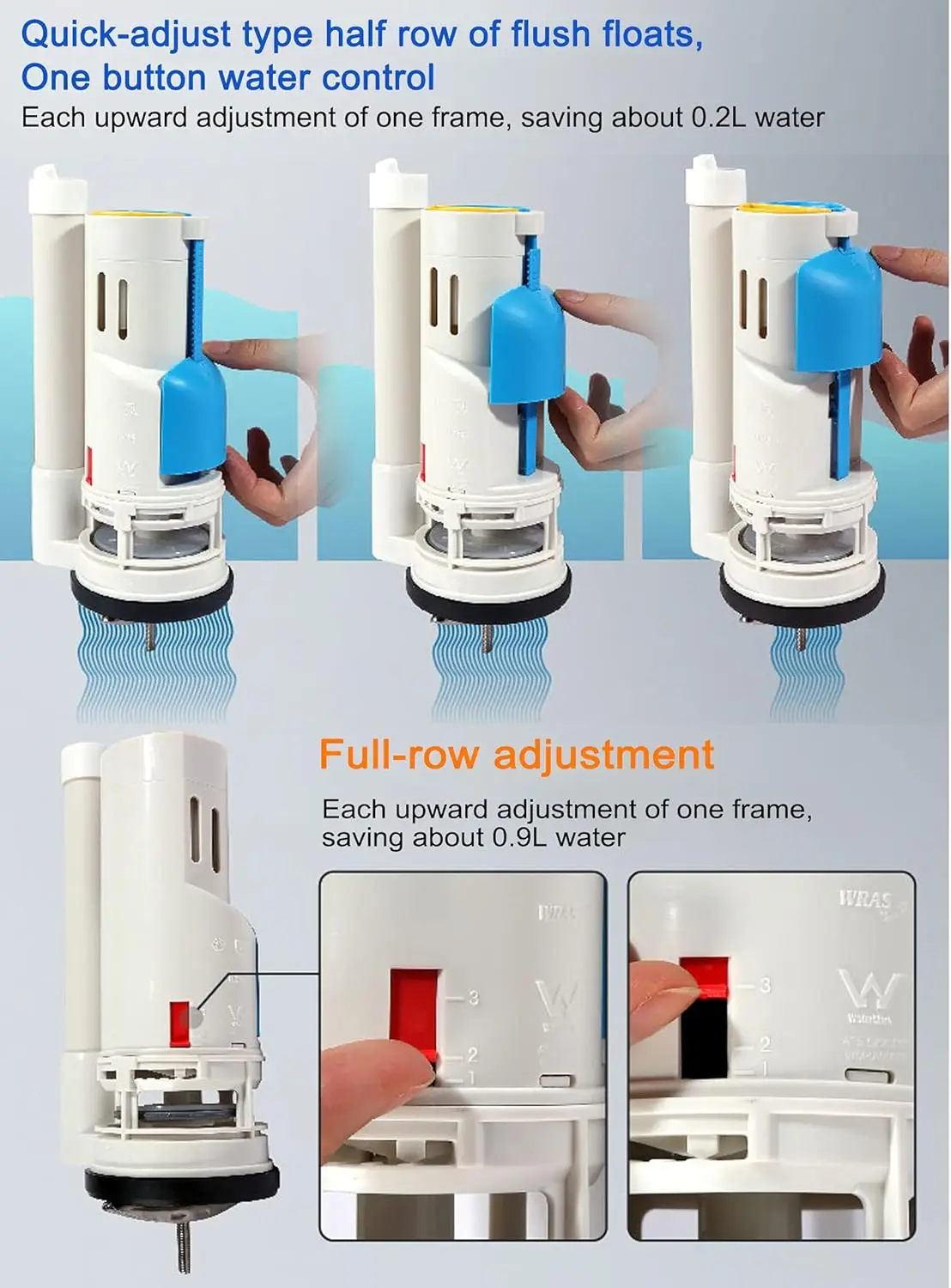 2-Inch Dual Flush Valve Replacement Kit for 2-Piece Toilet Tank, Compatible with TOTO THU435 THU224