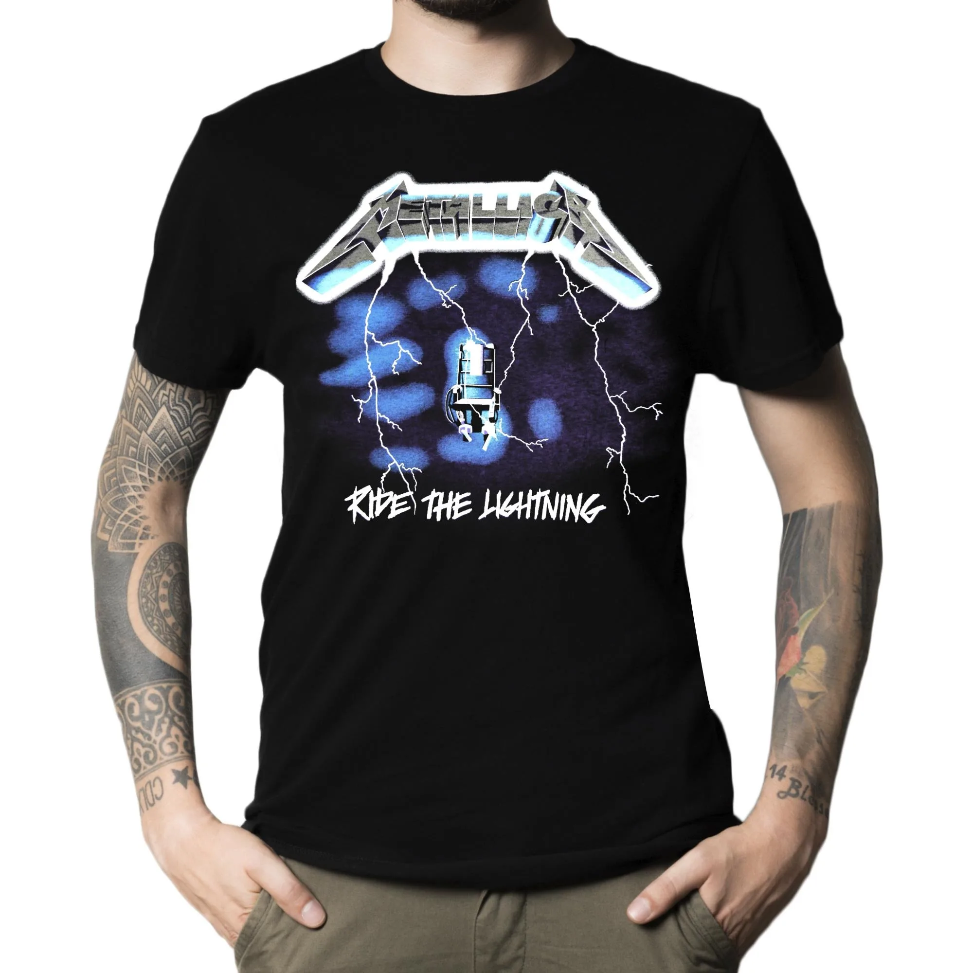 

Metallica Ride The Lightning T-Shirt Men's and Women's Short Sleeve Retro Metal Band Tops Brand T-shirt Oversize Tees Streetwear