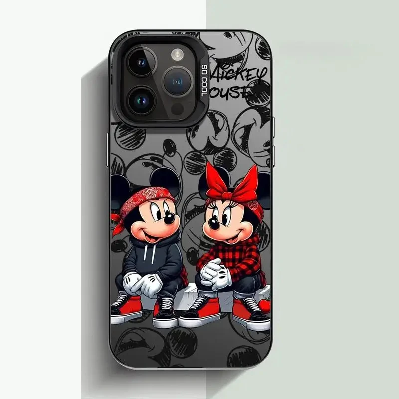 Anime Mickey Minnie Phone Case for OPPOA16 A17 A18 A31 A37 A38 A55 A57 A58 A74 A76 A78 A94 A98 4G 5G Matte Shockproof Back Cover image 4