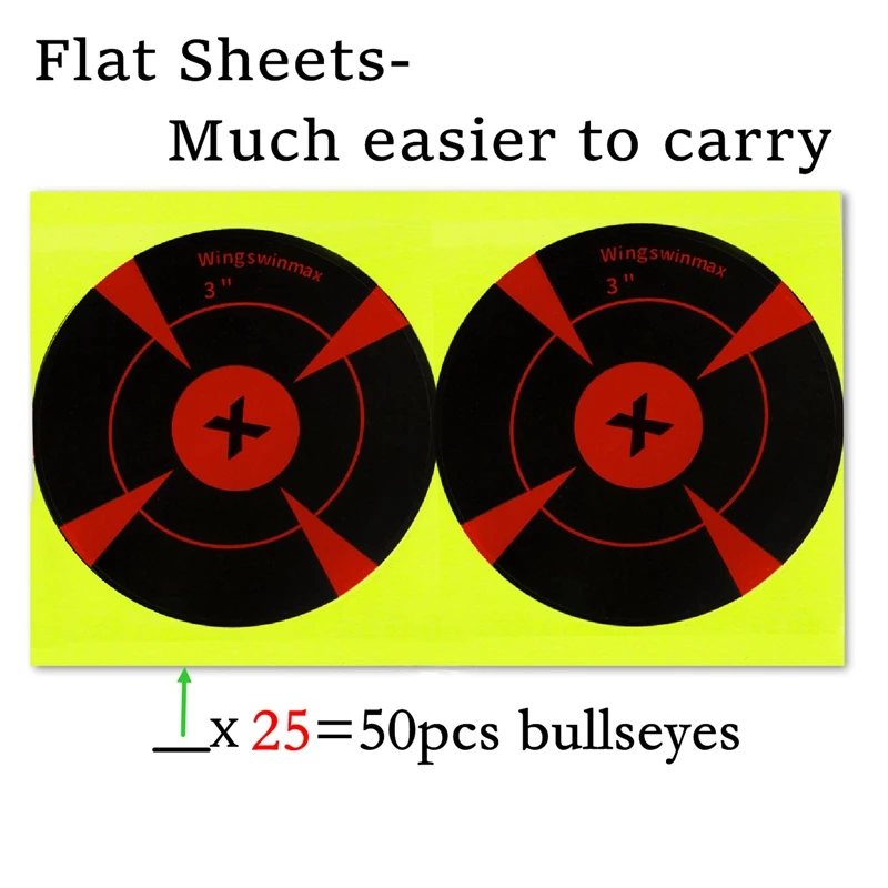 3inch 25 Sheets 50pcs Portable Shooting Target Paper Splashing Target Paper Training Self-adhesive Sticky Target Paper