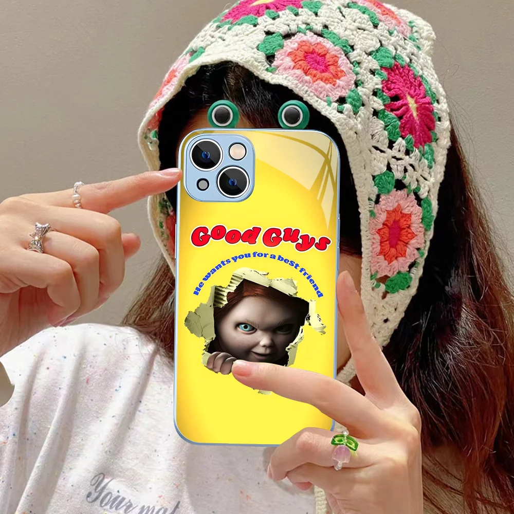 H-Horror Movie S-Scary C-Chucky D-Doll Phone Case Tempered Glass For iphone 14 13 12 11 Pro Mini XS MAX 14Plus X XS XR Fundas