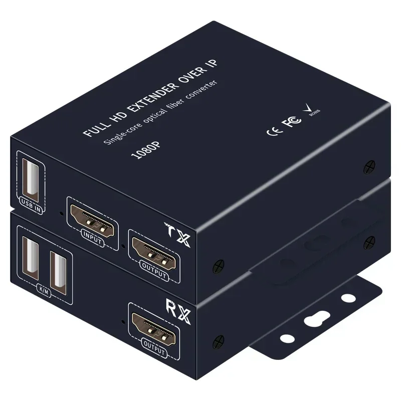

New in stock SYONG 20KM 1080P 60Hz HD HDMI USB Loop KVM Fiber Extender Video and Audio Transmitter and Receiver Support
