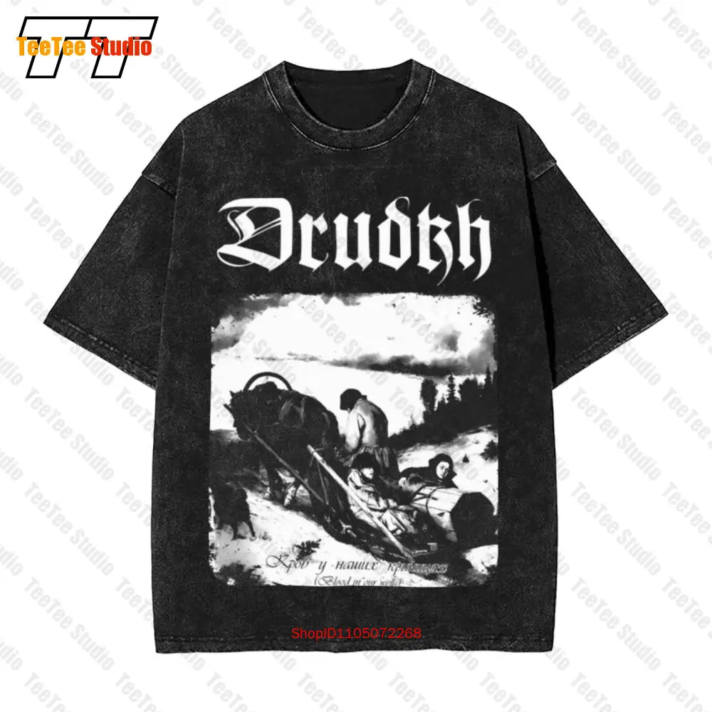Drudkh Vintage Oversized T-Shirt Nokturnal Mortum Mgla Kroda Darkthrone Hate Forest Horna VZ0F