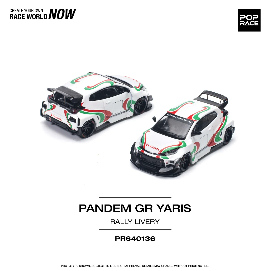 PopRace 1:64 Touring Roadster Yaris Rocket Rabbit Toyota Pandem Alloy Car Model