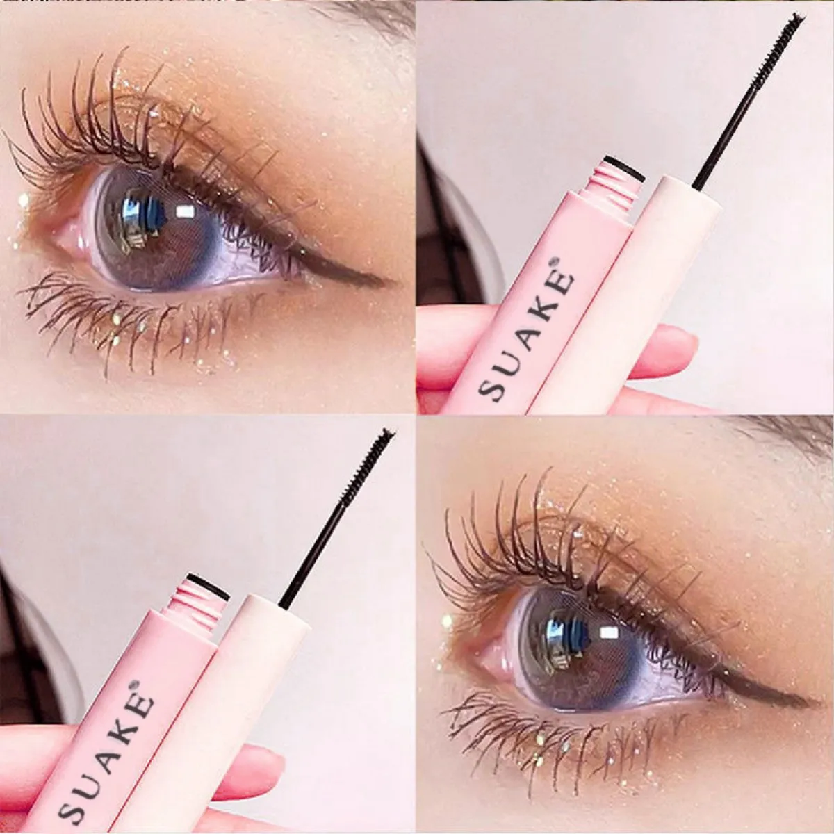 Silk Fiber Curling Mascara, Ultra-Fine Brush, wydłużający i dodający objętości, wodoodporny, odporny na rozmazywanie, długotrwały, unisex, bezpieczny dla oczu
