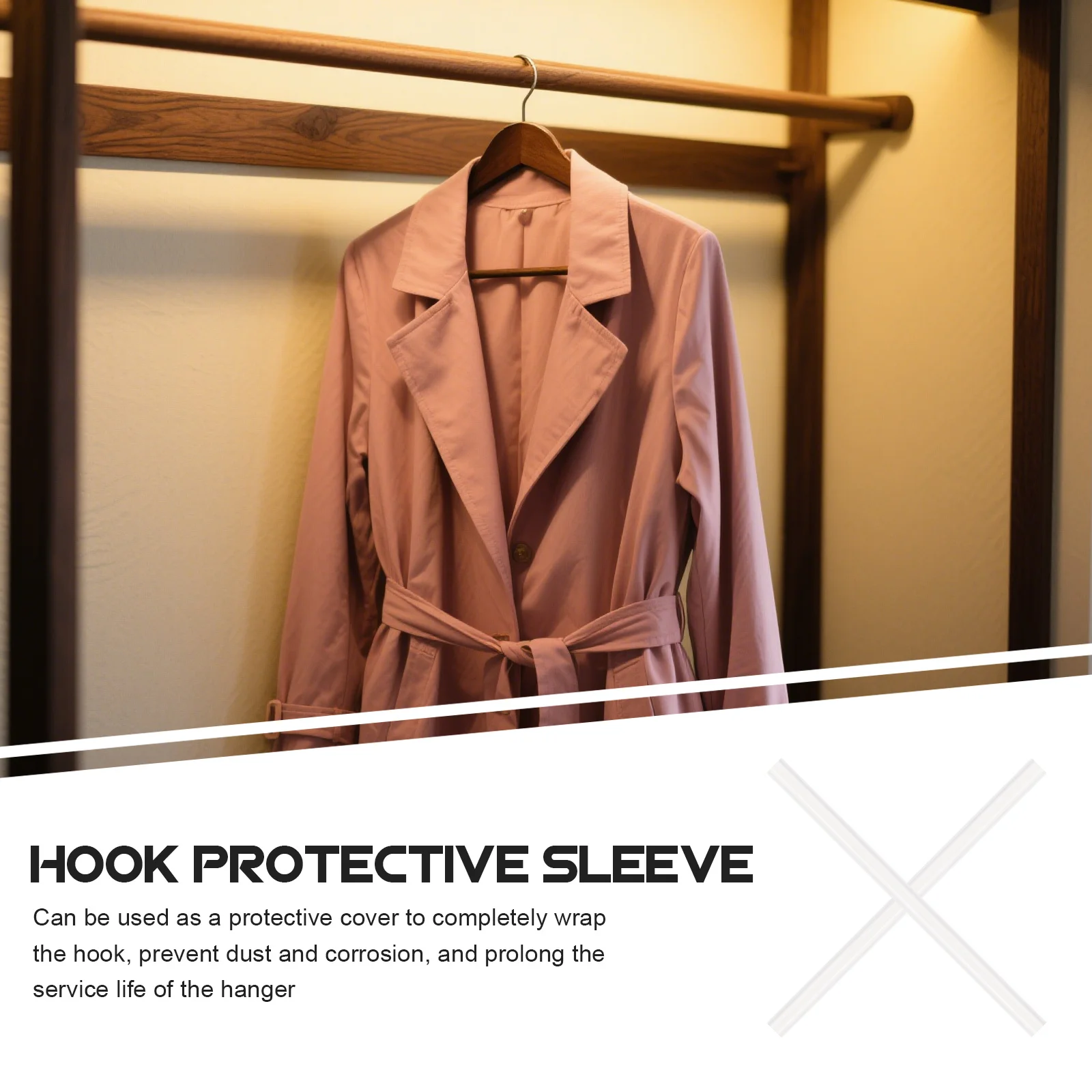 50 قطعة طرف شماعات يغطي لمسة نهائية ناعمة تمنع الخدوش مرونة جيدة العزل هوك نهاية غطاء الأكمام البلاستيكية للخطاف #4