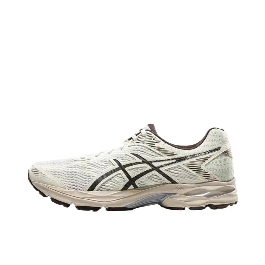 Asics Gel-Flux 4-Schuhe, gepolstert, für Damen und Herren, Sneaker, atmungsaktiv, flache Schuhe, rutschfest und verschleißfest, Weiß, Braun