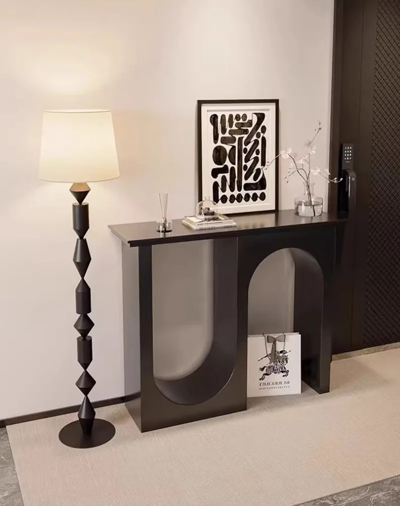 

Medieval solid wood floor lamp retro living room sofa next to French light luxury bedroom vertical table lamp