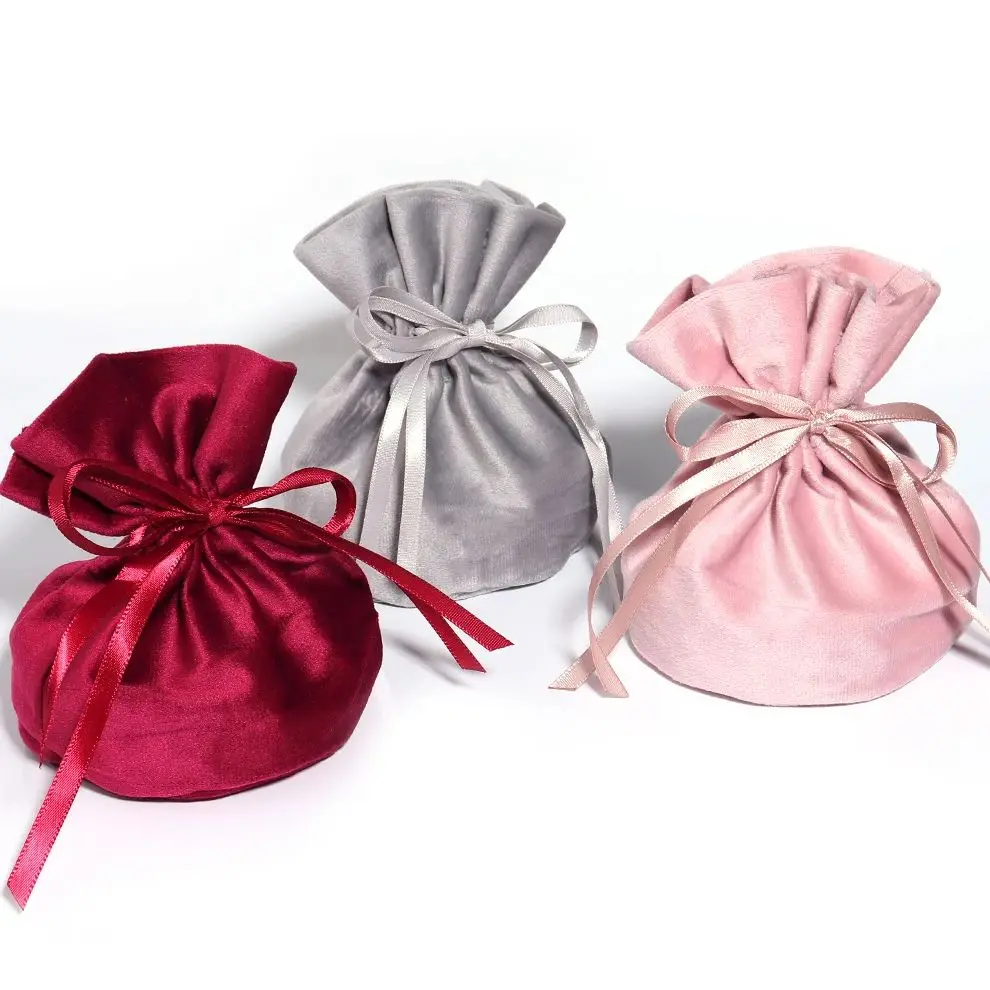 

1Pc/Lot Small Velvet Jewelry Bags Drawstring Bags For DIY Candy Gifts Earrings Necklace Jewelry Storage Packaging Accessories
