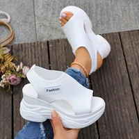 Summer Elegant and Sexy Wedge Thick Soled Sandals Fashionable Best Selling New Comfortable Plus Size Beach Women's Shoes - Image 3