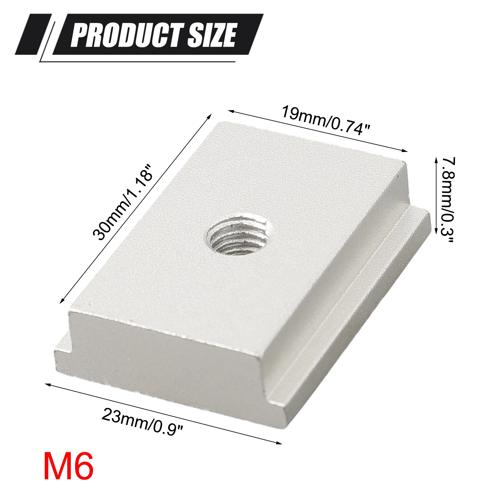 5pcs M6 M8 T Track Sliders Aluminum Alloy with T Slot Nut for Woodworking Saws Drill Tables and Miter Saw Fixtures