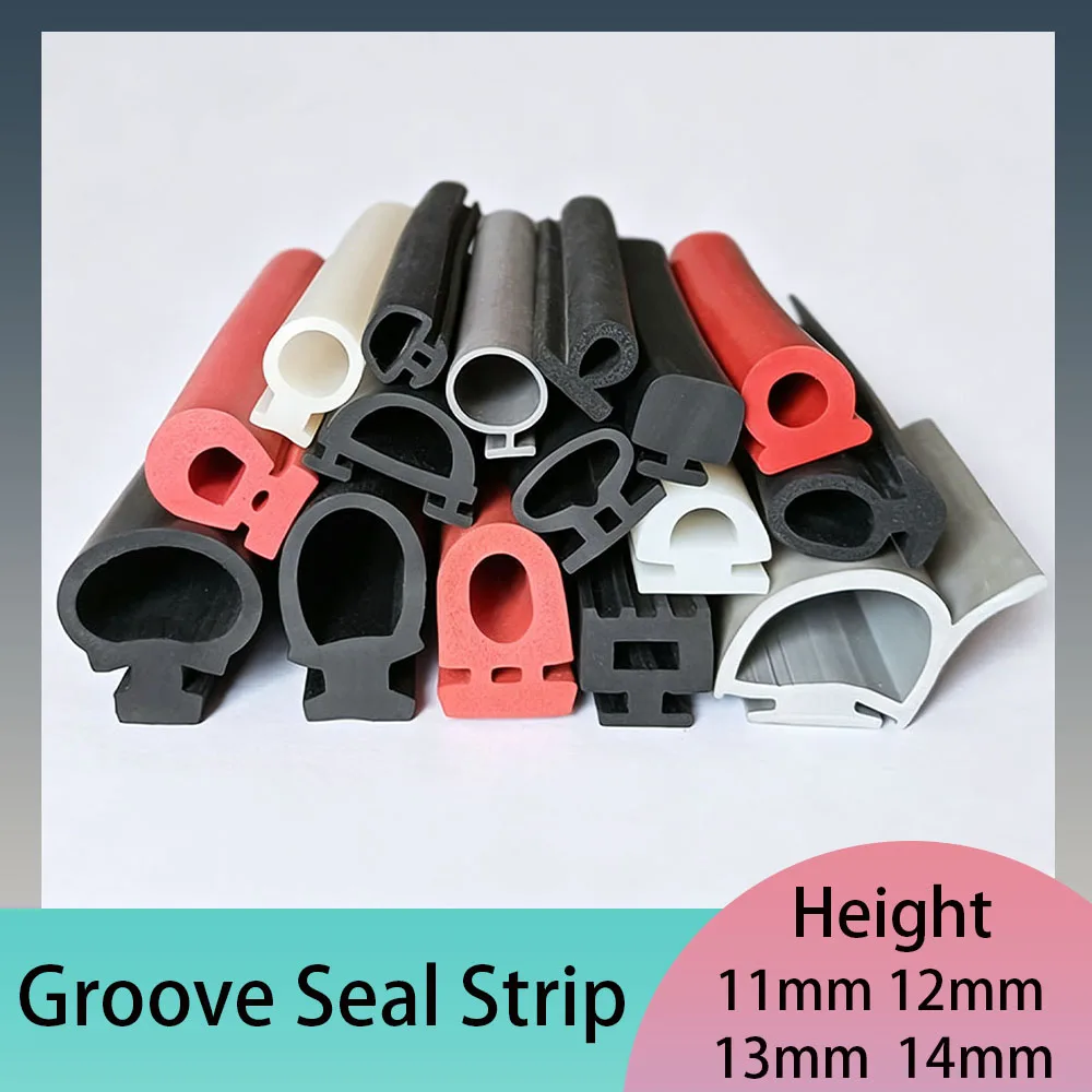 EPDM Card Slot Rubber Strip Width 8-21mm OM Type Aluminum Alloy Profile Door And Window Dust Wind Sound Insulation Rubber Strip