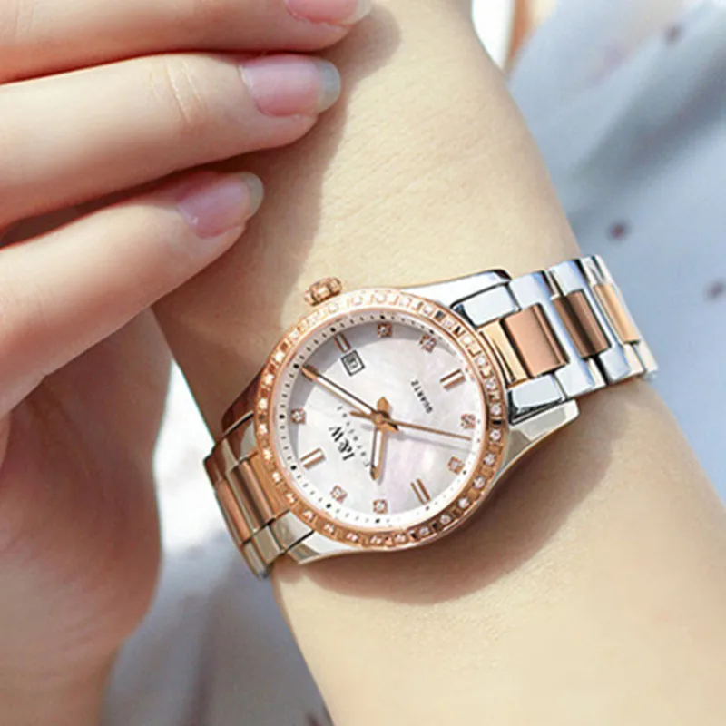 Montre CARNIVAL Brand Fashion Quartz Wristwatches Ladies Luxury Rose Gold Girls Watches Waterproof Clock for Women Reloj Mujer