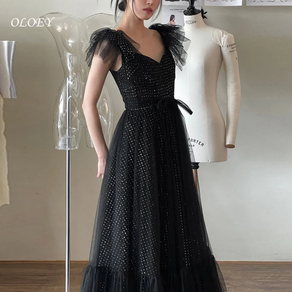 

OLOEY Black Evening Dress Formal Occasion Dress Korea Wedding Dress Photo Shoot Party Prom Gowns vestidos de fiesta Customized