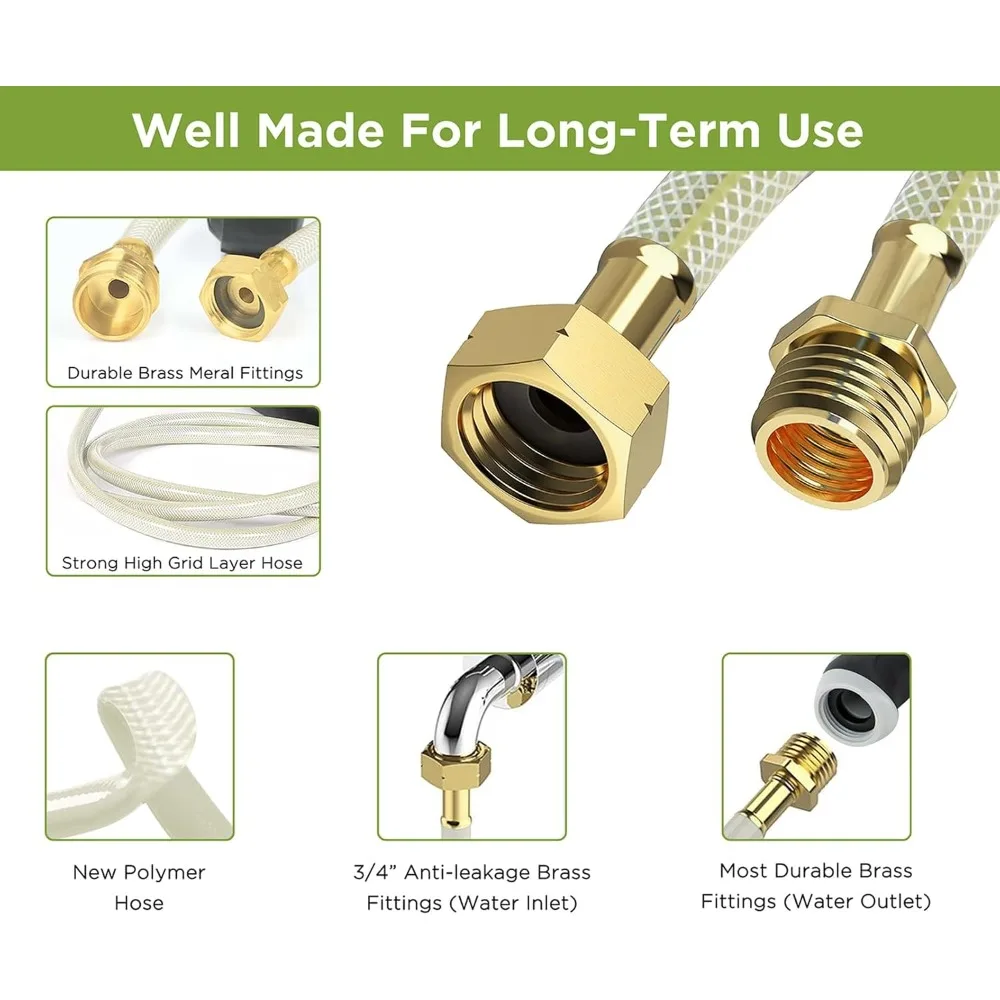 Gulungan Selang Taman Retraktil 5/8 x 90 kaki, Gulungan Selang Air yang Dipasang di Dinding dengan Sistem Penggulung Otomatis, Selang Luar Ruangan