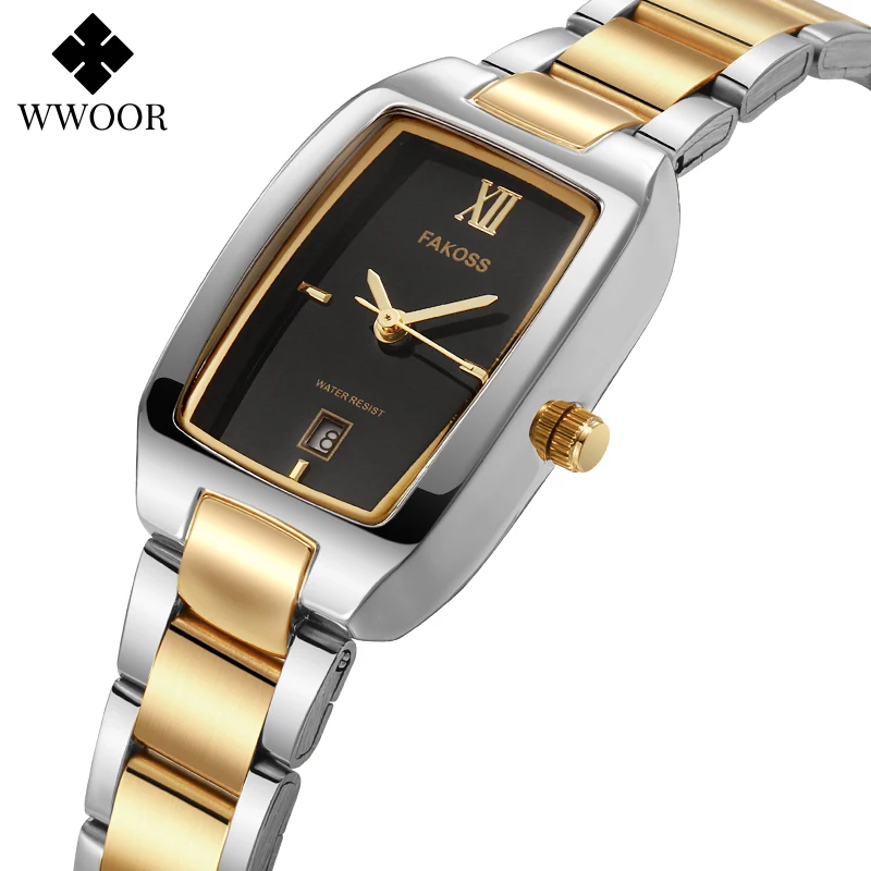 

Fashion Brand Women Watch Luxury Black Quartz Full Stainless Steel Bracelet Waterproof Ladies Golden Girl Clock Relogio Mujer