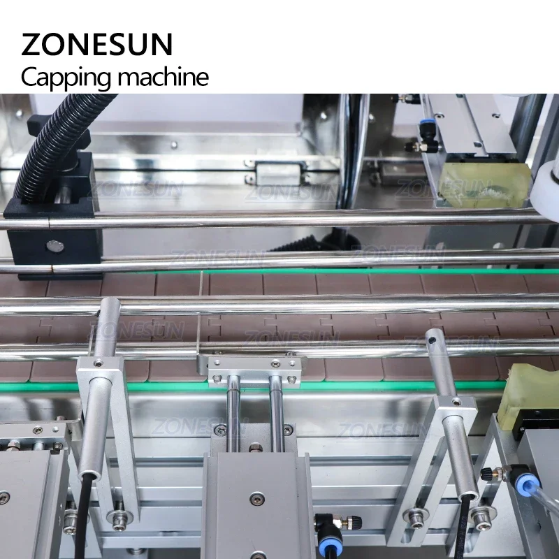 ZONESUN ZS-XG440DC Automatic Bottle Cap Screw Capping Machine Dropper Sprayer Bottle For Production Line with Dust Cover