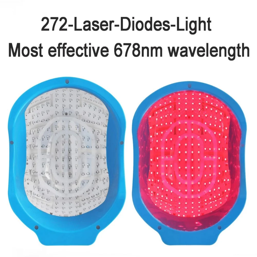 272 다이오드 레이저 광선 치료 헤어 성장 헬멧 모발 재성장 촉진 마사지 캡 탈모 방지 장치 두피 휴식 치료