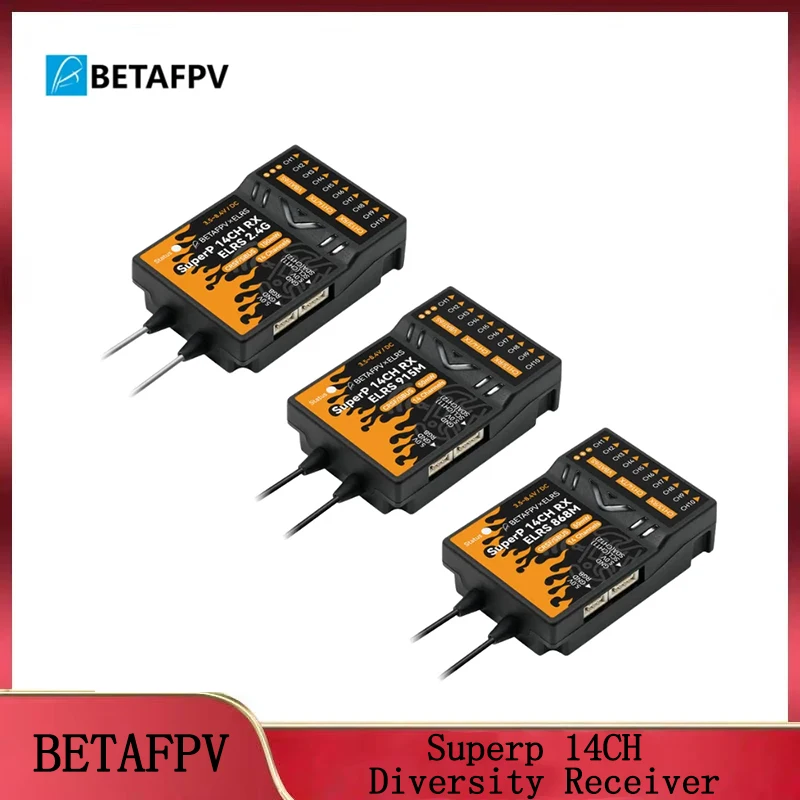 

BETAFPV SuperP (14CH)/SuperD ELRS Receiver: 915M/2.4G Diversity – Compatible with RC Multi-Rotor & Fixed-Wing Models