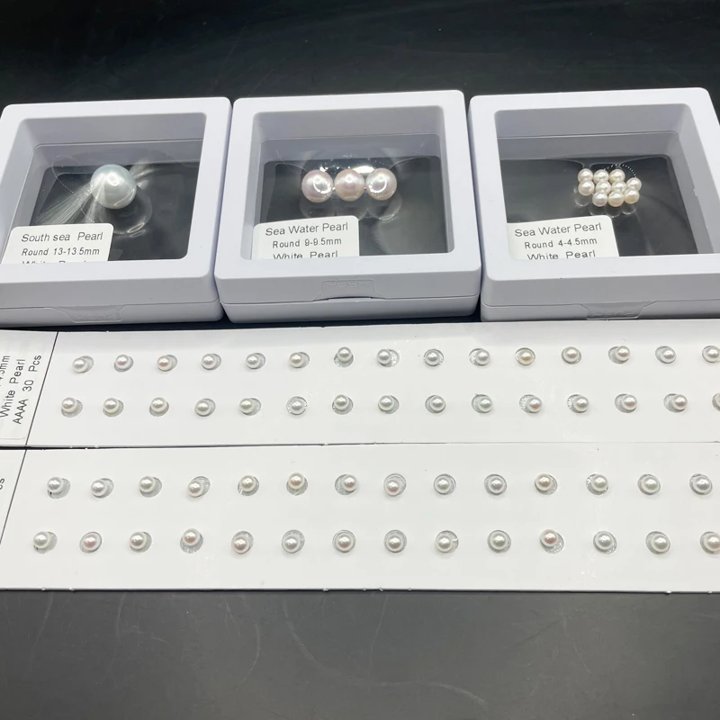 AAAAA Seawater Japan Akoya Natural Pearl Round Beads White Bright Color for DIY Earring Necklace Ring Jewelry Accessories