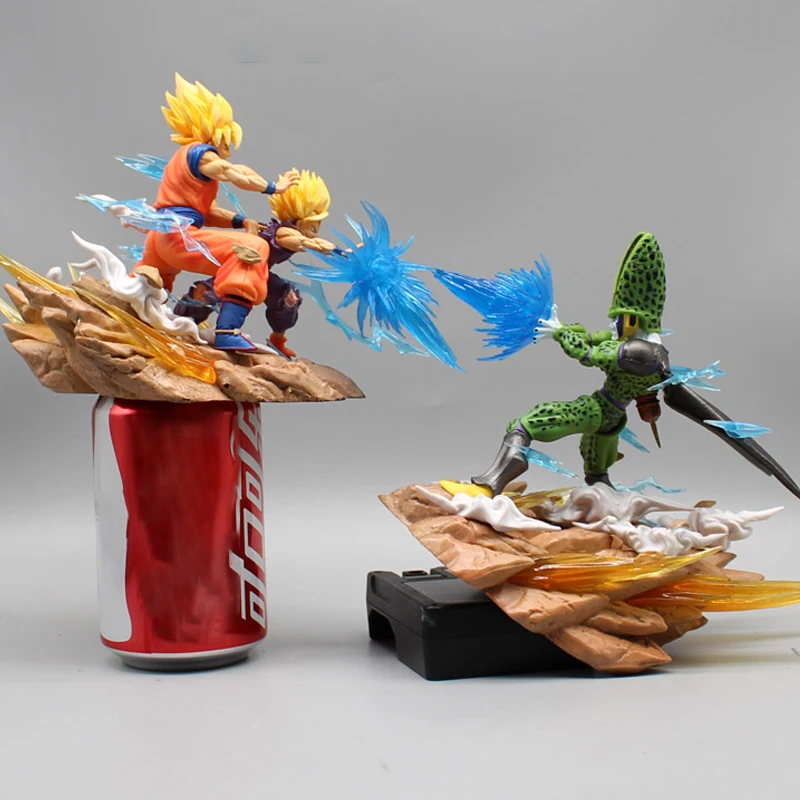 

Dragon Ball Z Son Goku Gohan & Cell Super Saiyan PVC Action Figures Collectible Anime Statue Model Doll for Desk Toy Gifts