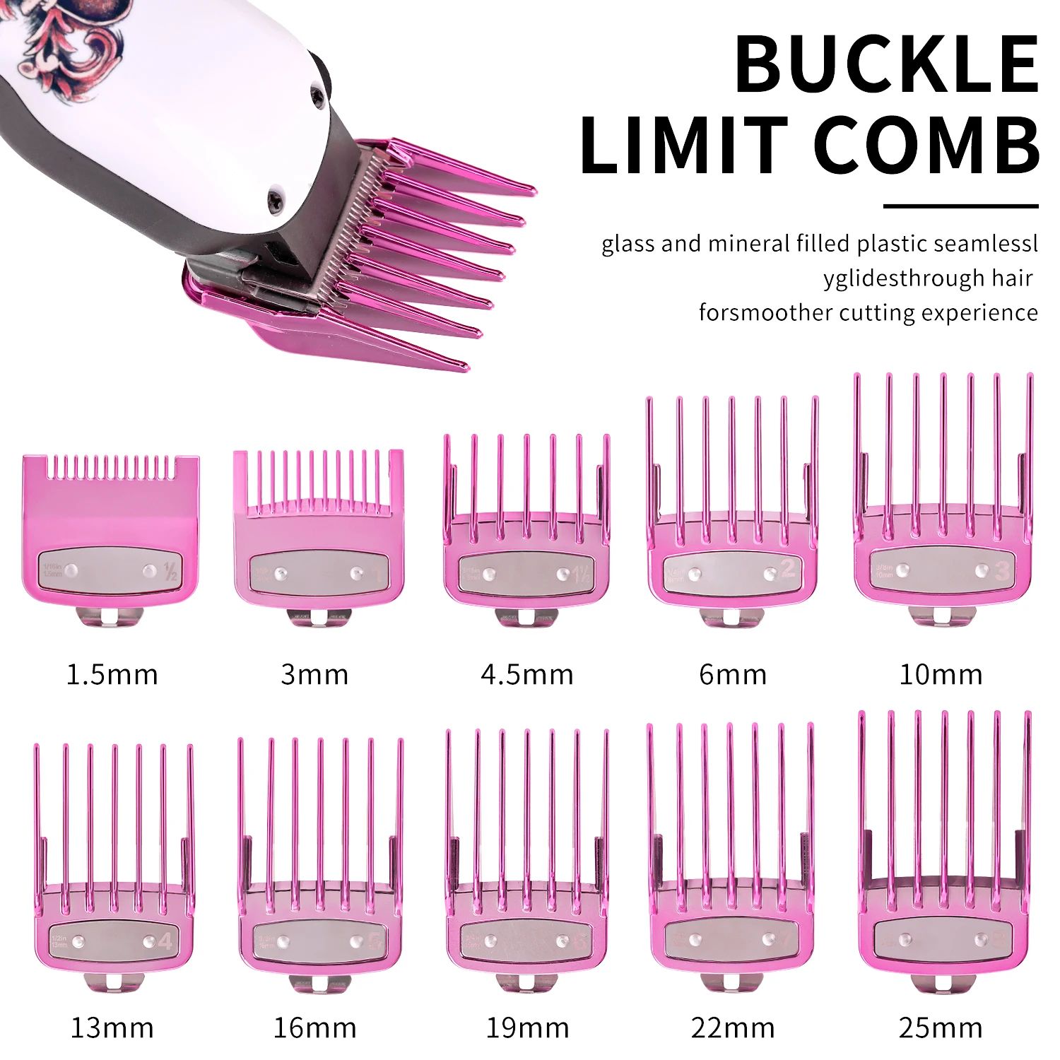 10 Piece Set Barbershop Hairdressing Electroplating Haircut Limit Comb Trimmers Positioning Comb Salon Styling Tool Bring A Box