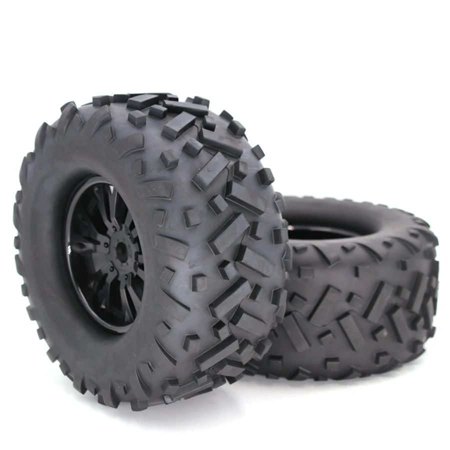 2PCS RC Tire Buggy Scale Truck Banner Wilderness Tires Wheels Hub Contest Practice for 1/8 RC Car Modified Parts