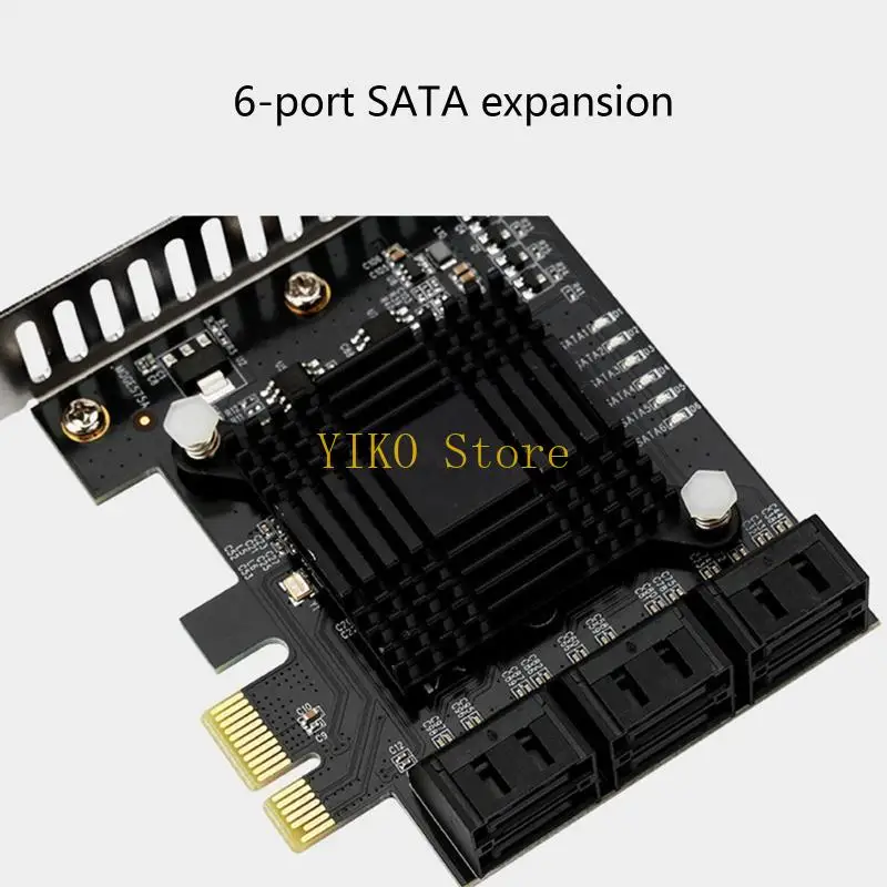 K32C PCIe to Sata3.0 6-Port III 6Gbps Controller Expansion Card PCI for Express