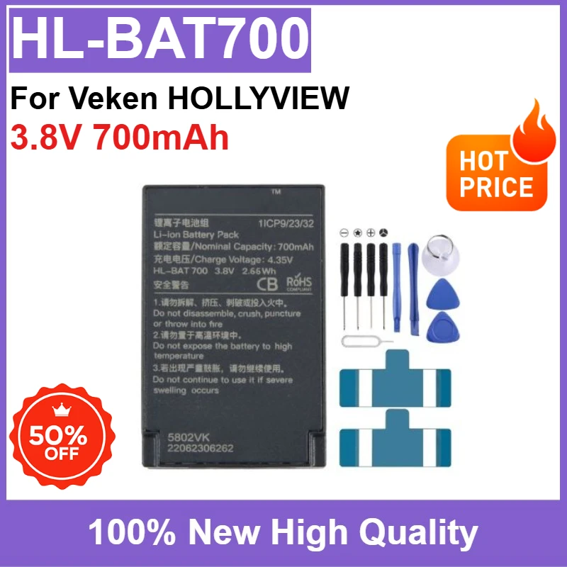

Brand New Replaceable Battery HL-BAT700 3.8V 700mAh for Veken HOLLYVIEW High Quality High Capacity Battery + Free Tools