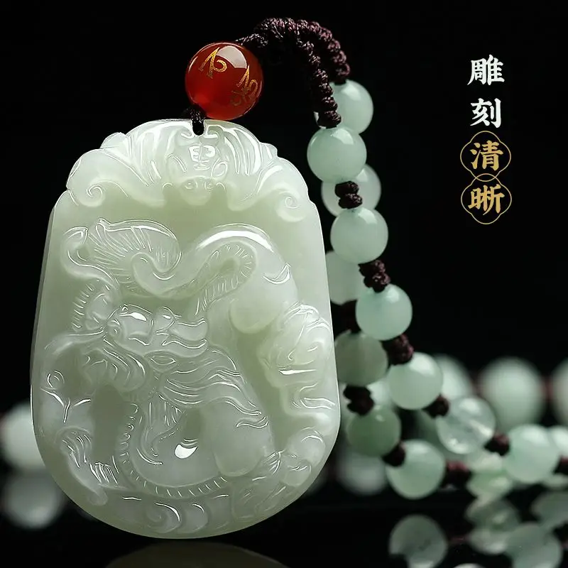 UMQ Natural Hetian jade pendant for men and women in the year of life jade necklace to send gifts to their elders and relatives