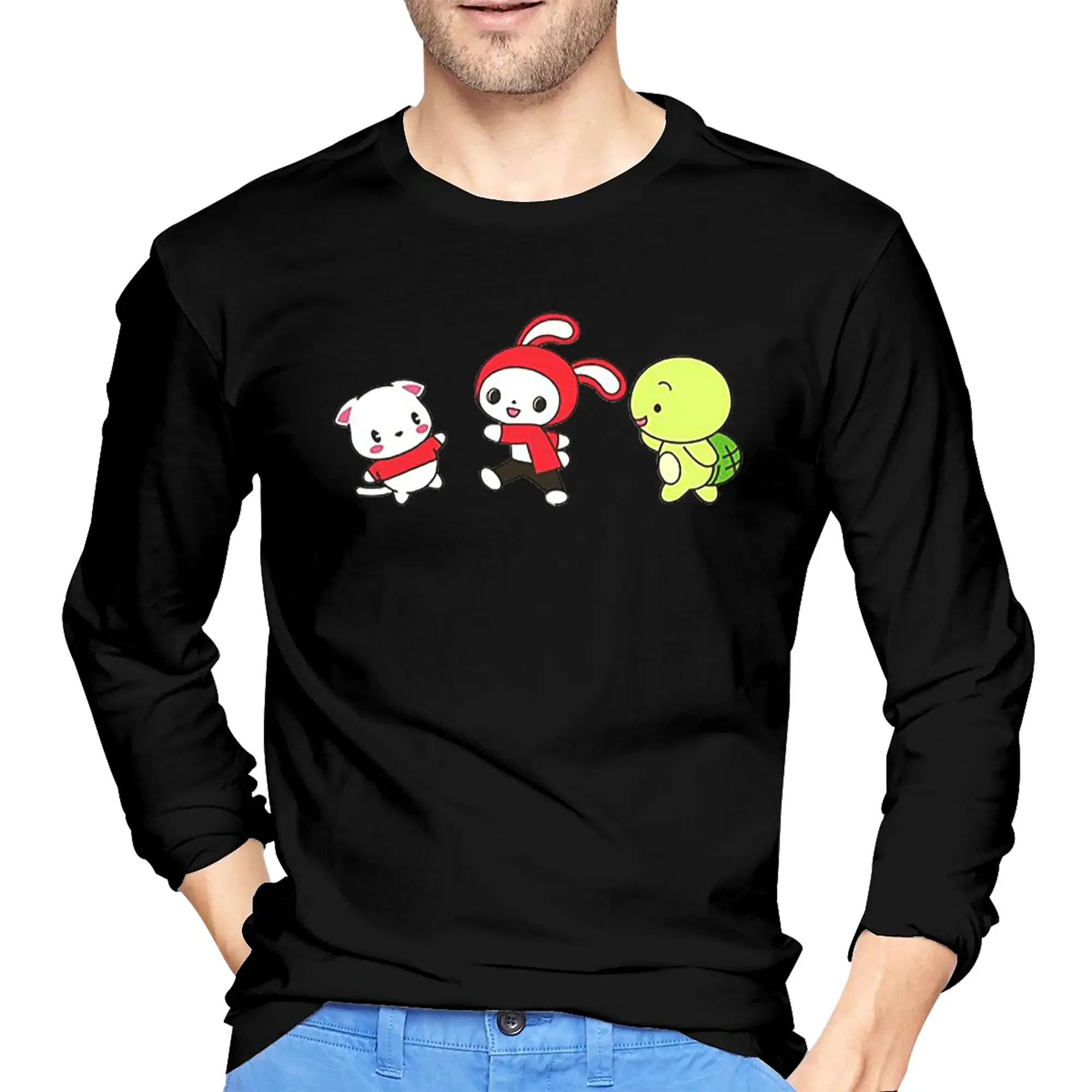 

Jj Mikey Maizen Men's Long Sleeved T-shirt Breathable Round Neck T shirts Spring and Autumn Men tops