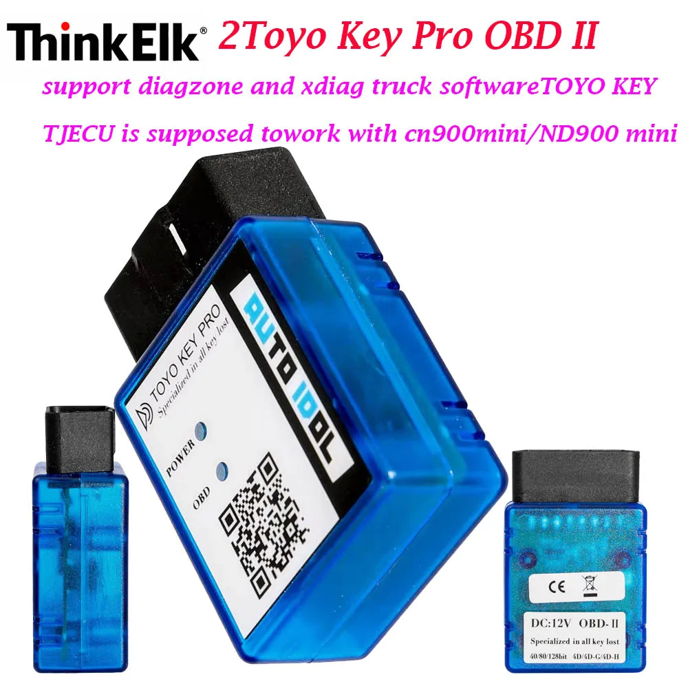 Toyo Key Pro OBD II Plug-and-Play Suitable for Toyota 40/80/128 BIT (4D,4D-G,4D-H) Match 2 Master Keys and 1 Valet Key