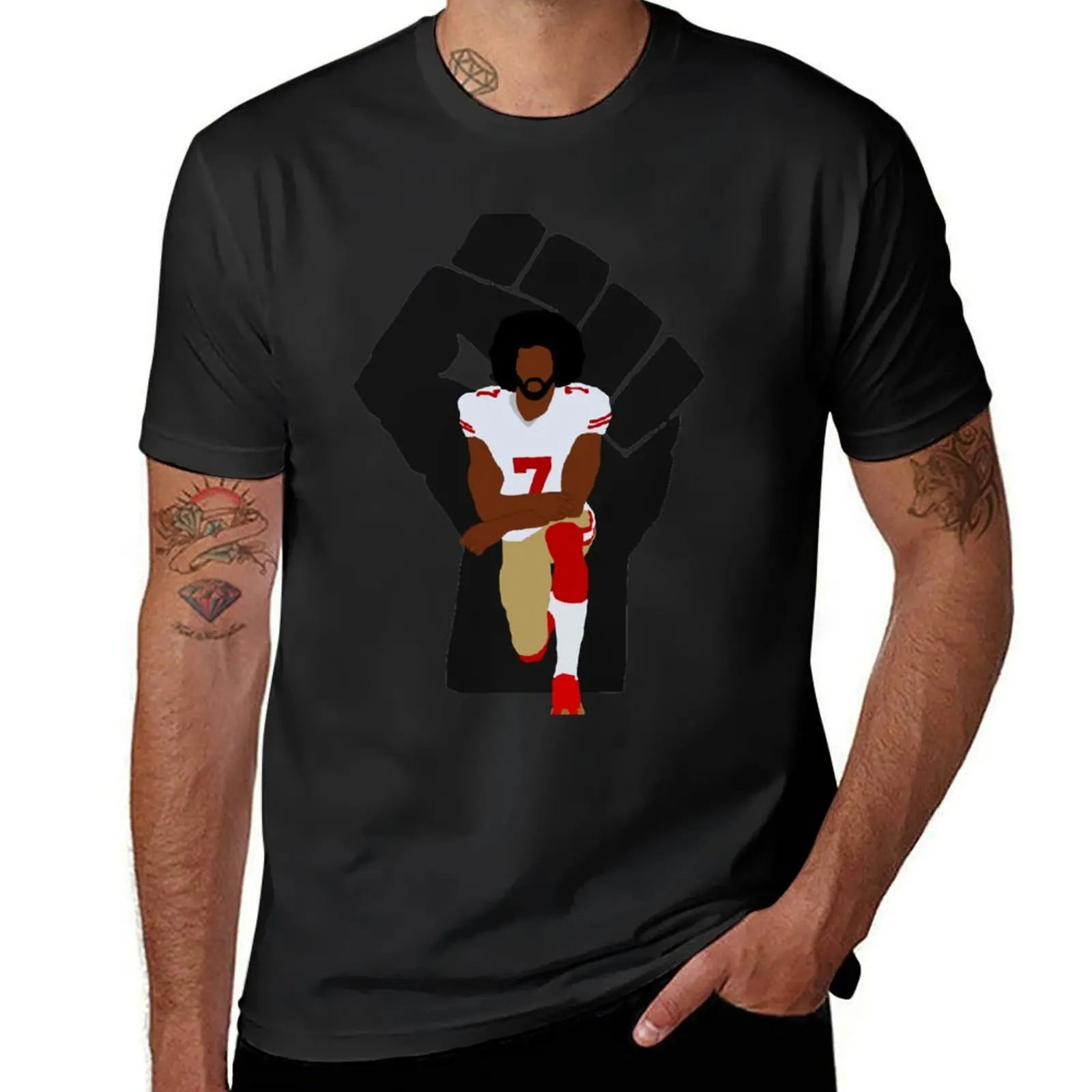 Colin Kaepernick Kneeling T-Shirt summer top cute tops summer clothes t shirts men